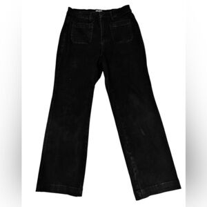 Judy Blue High Waisted patch pocket straight leg black denim jeans Black sz 14W